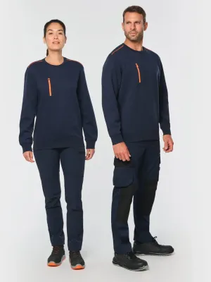 Sweat-shirt Day To Day zip poche contrastée unisexe