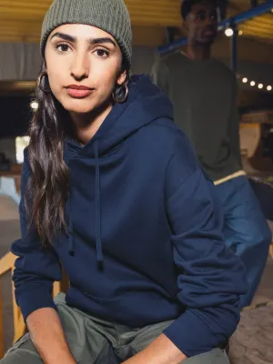 Sudadera sostenible con capucha y hombros caídos de felpa cepillada unisex