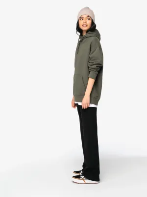 Sudadera sostenible con capucha y hombros caídos de felpa cepillada unisex