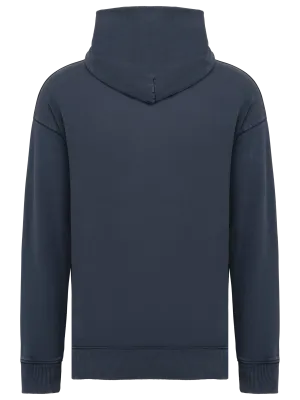 Sweat-shirt écoresponsable à capuche délavé oversize unisexe – Washed Navy Blue