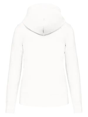 Sudadera ecorresponsable con capucha de mujer – White