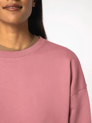 Eco-friendly ladies' dropped shoulders round neck sweatshirt