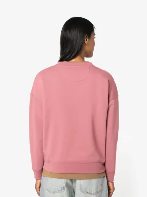 Eco-friendly ladies' dropped shoulders round neck sweatshirt