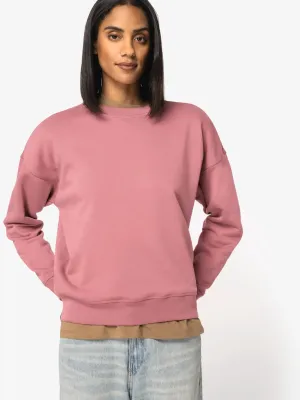 Eco-friendly ladies' dropped shoulders round neck sweatshirt
