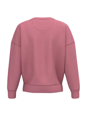Eco-friendly ladies' dropped shoulders round neck sweatshirt – Antique Rose