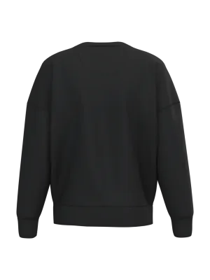 Eco-friendly ladies' dropped shoulders round neck sweatshirt – Black