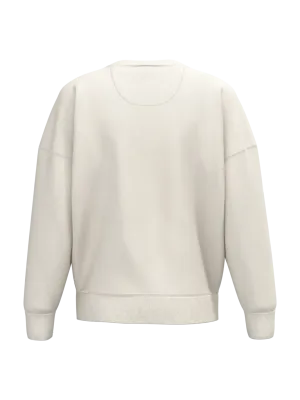 Eco-friendly ladies' dropped shoulders round neck sweatshirt – Ivory