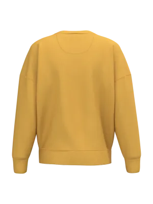 Eco-friendly ladies' dropped shoulders round neck sweatshirt – Sun Yellow