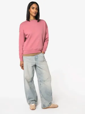 Eco-friendly ladies' dropped shoulders round neck sweatshirt