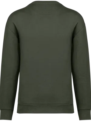 Sudadera sostenible de cuello redondo y hombros caídos de felpa cepillada unisex – Organic Khaki