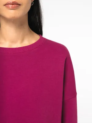 Sweat-shirt écoresponsable à col rond oversize crop femme