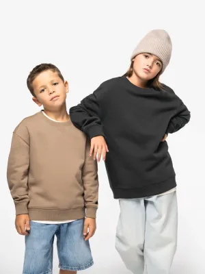 Eco-friendly kids' oversize round neck sweatshirt