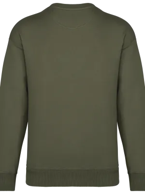 Sweat-shirt écoresponsable à col rond oversize unisexe – Organic Khaki