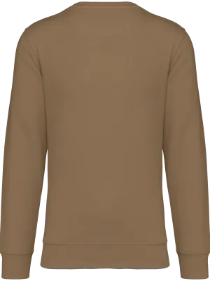 Sweat-shirt écoresponsable à col rond unisexe – Dark camel