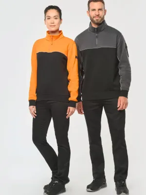 Sweat-shirt écoresponsable col zippé unisexe