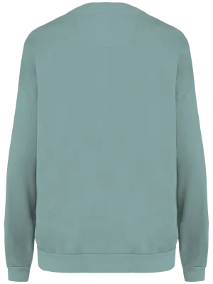 Eco-friendly unisex oversize French Terry sweatshirt – Washed Jade Green