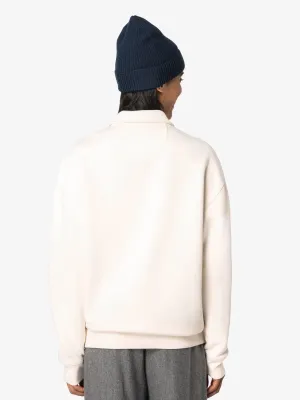 Sweat-shirt écoresponsable quart zip col polo à épaules tombantes unisexe
