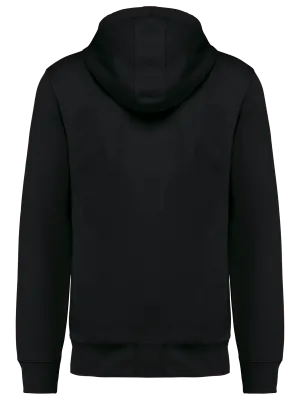 Unisex eco-friendly French Terry zipped hooded sweatshirt – Black