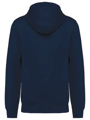 Unisex eco-friendly French Terry zipped hooded sweatshirt – Navy