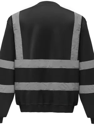 Hi-vis crew neck sweatshirt – Black