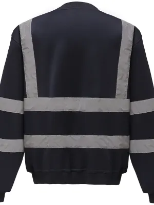 Hi-vis crew neck sweatshirt – Navy