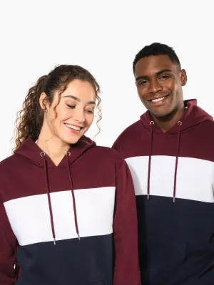 Sudadera tricolor con capucha unisex