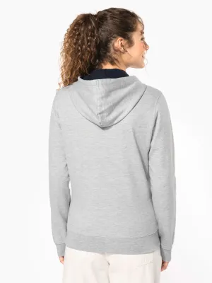 Ladies’ contrast hooded full zip sweatshirt