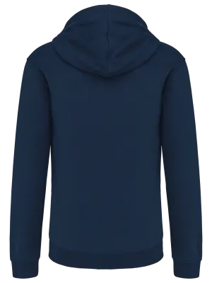 Sweat-shirt zippé capuche contrastée – Navy / Fine Grey