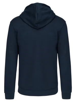 Sweat-shirt zippé capuche contrastée – Navy / Red