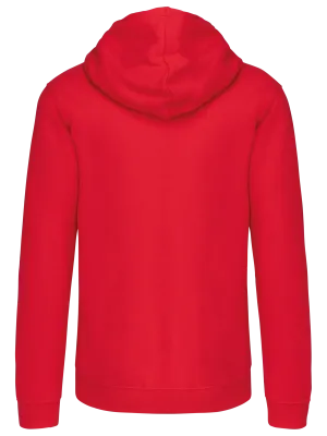 Sweat-shirt zippé capuche contrastée – RED / WHITE