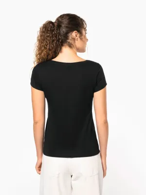 T-shirt col bateau manches courtes femme