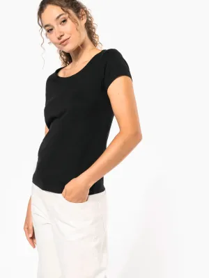 T-shirt col bateau manches courtes femme