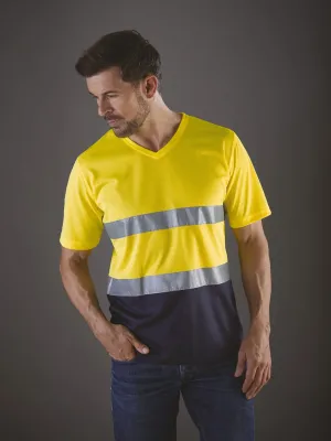 T-shirt col V haute visibilité Top Cool