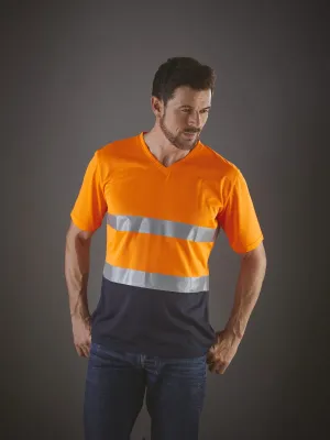 T-shirt col V haute visibilité Top Cool