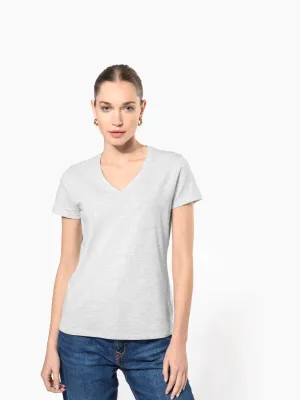 T-shirt col V manches courtes femme