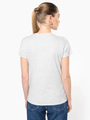 T-shirt col V manches courtes femme