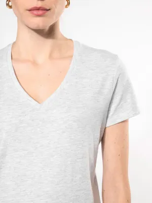T-shirt col V manches courtes femme