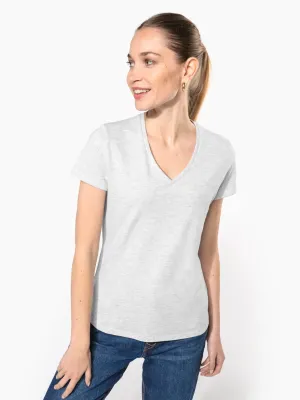 T-shirt col V manches courtes femme