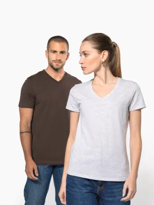 T-shirt col V manches courtes femme