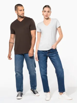 T-shirt col V manches courtes femme