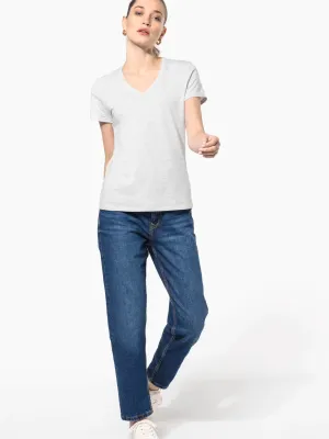T-shirt col V manches courtes femme