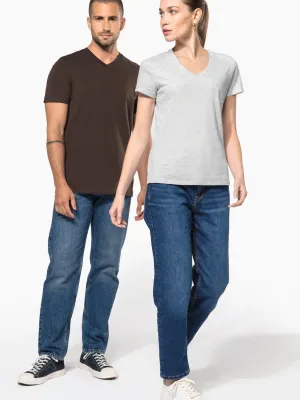 T-shirt col V manches courtes femme