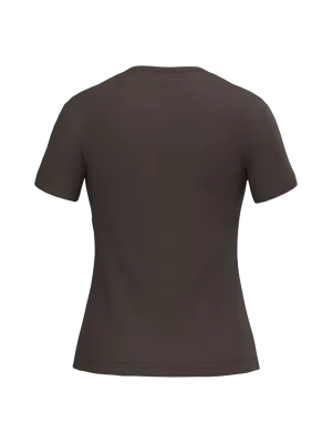 T-shirt col V manches courtes femme – Chocolate
