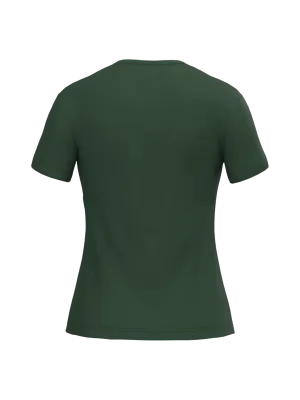 T-shirt col V manches courtes femme – Forest Green
