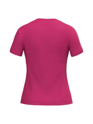 T-shirt col V manches courtes femme – Fuchsia