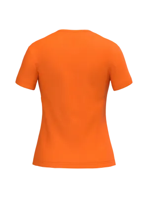 T-shirt col V manches courtes femme – Orange