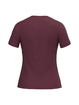 T-shirt col V manches courtes femme – Wine
