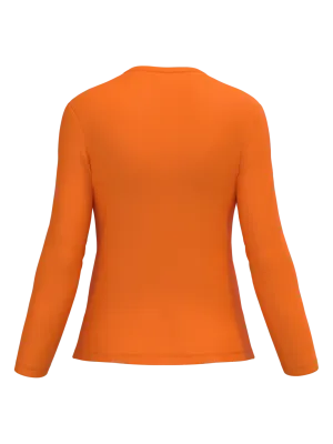 T-shirt col V manches longues femme – Orange