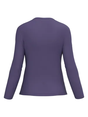 T-shirt col V manches longues femme – Purple