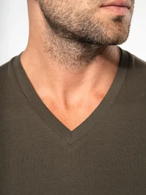 Men's long-sleeved V-neck T-shirt